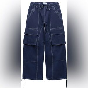 Navy Blue Zara Cargo Pants